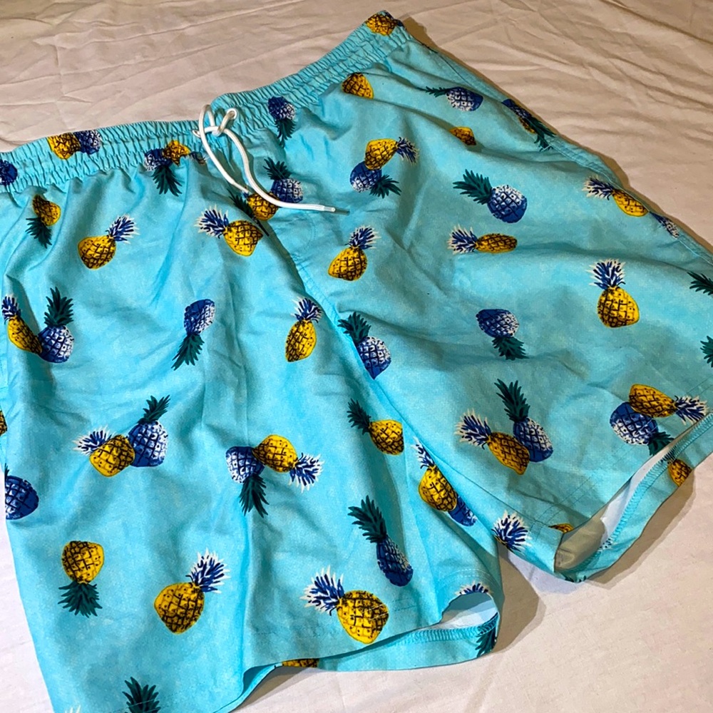 Size L men’s blue pineapple swimsuit